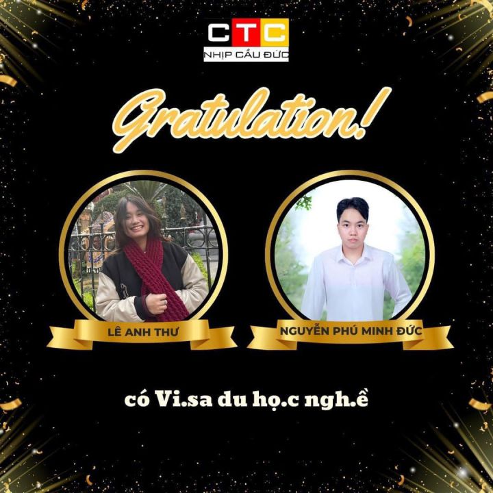 Chúc mừng Anh Thư và Minh Đức du học nghề