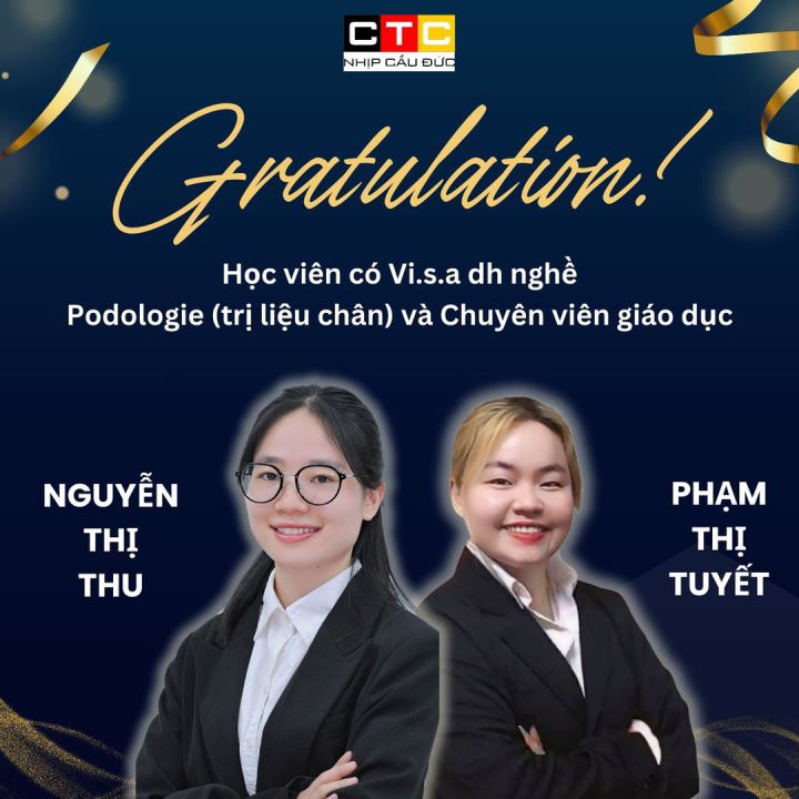 Chúc mừng học viên có Visa du học nghề độc tại CTC