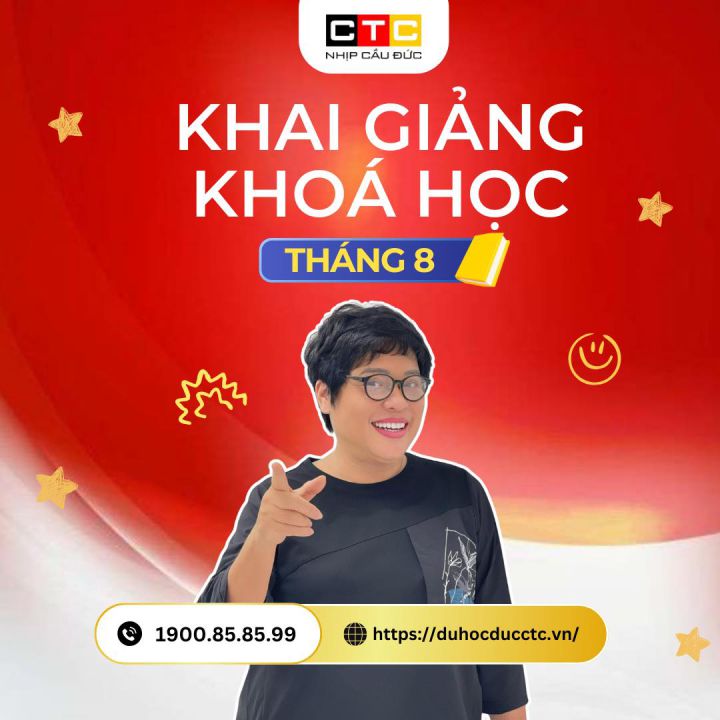LỊCH KHAI GIẢNG TIẾNG ĐỨC THÁNG 8 CTC